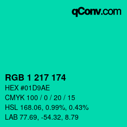 Color code: RGB 1 217 174 | qconv.com