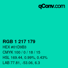 Color code: RGB 1 217 179 | qconv.com