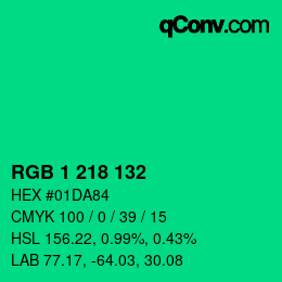 Color code: RGB 1 218 132 | qconv.com