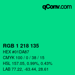 Color code: RGB 1 218 135 | qconv.com