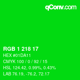 Color code: RGB 1 218 17 | qconv.com
