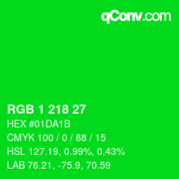 Color code: RGB 1 218 27 | qconv.com