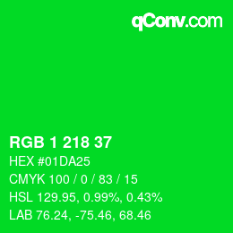 Color code: RGB 1 218 37 | qconv.com