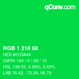 Color code: RGB 1 218 68 | qconv.com