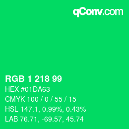 Color code: RGB 1 218 99 | qconv.com