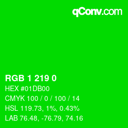 Color code: RGB 1 219 0 | qconv.com