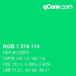 Color code: RGB 1 219 114 | qconv.com