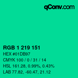 Color code: RGB 1 219 151 | qconv.com