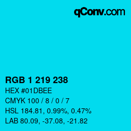 Color code: RGB 1 219 238 | qconv.com
