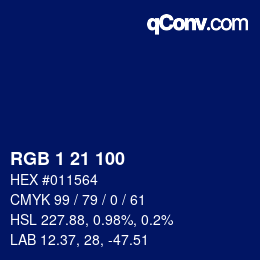 Color code: RGB 1 21 100 | qconv.com
