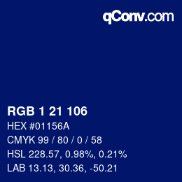 Color code: RGB 1 21 106 | qconv.com