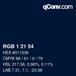 Color code: RGB 1 21 54 | qconv.com