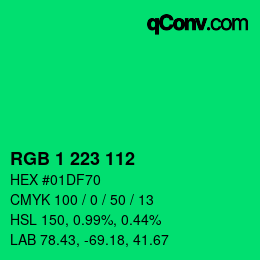 Color code: RGB 1 223 112 | qconv.com