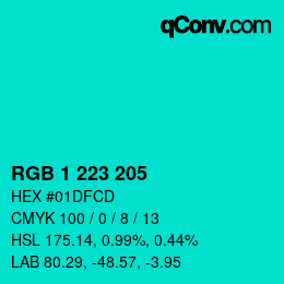 Color code: RGB 1 223 205 | qconv.com