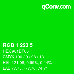 Color code: RGB 1 223 5 | qconv.com
