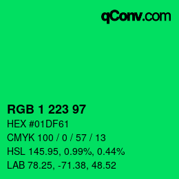Color code: RGB 1 223 97 | qconv.com