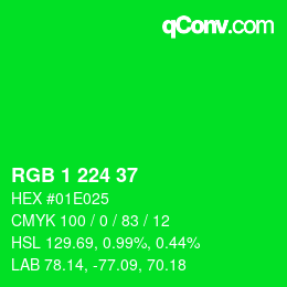 Color code: RGB 1 224 37 | qconv.com