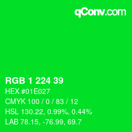 Color code: RGB 1 224 39 | qconv.com