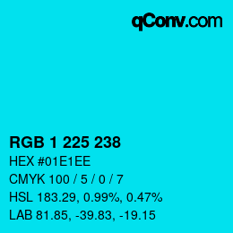 Color code: RGB 1 225 238 | qconv.com