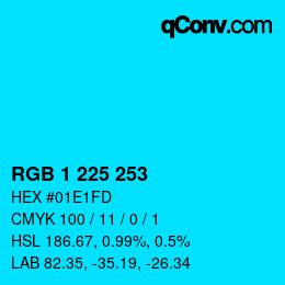 Color code: RGB 1 225 253 | qconv.com