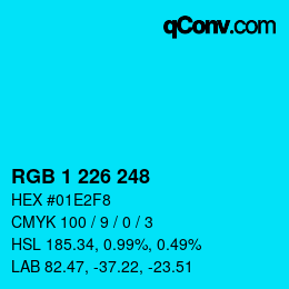 Color code: RGB 1 226 248 | qconv.com