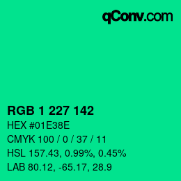 Color code: RGB 1 227 142 | qconv.com