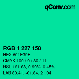 Color code: RGB 1 227 158 | qconv.com