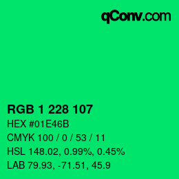 Color code: RGB 1 228 107 | qconv.com