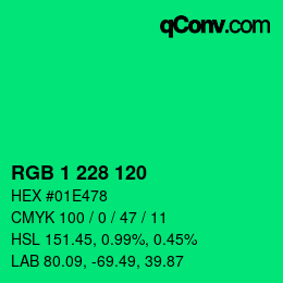 Color code: RGB 1 228 120 | qconv.com