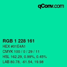 Color code: RGB 1 228 161 | qconv.com