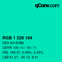 Color code: RGB 1 228 184 | qconv.com