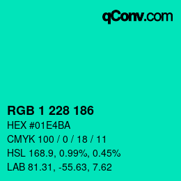 Color code: RGB 1 228 186 | qconv.com