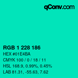 Farbcode: RGB 1 228 186 | qconv.com