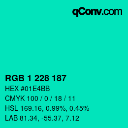 Color code: RGB 1 228 187 | qconv.com