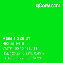 Color code: RGB 1 228 21 | qconv.com