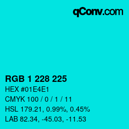 Color code: RGB 1 228 225 | qconv.com
