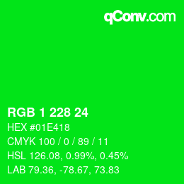 Color code: RGB 1 228 24 | qconv.com