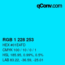 Color code: RGB 1 228 253 | qconv.com