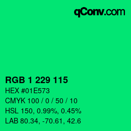 Color code: RGB 1 229 115 | qconv.com