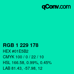 カラーコード: RGB 1 229 178 | qconv.com