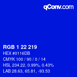 Color code: RGB 1 22 219 | qconv.com