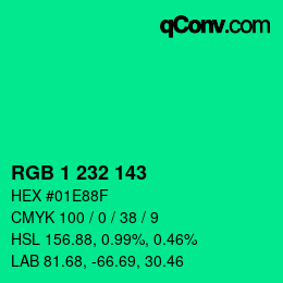 Color code: RGB 1 232 143 | qconv.com