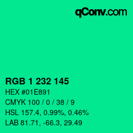Farbcode: RGB 1 232 145 | qconv.com