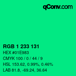カラーコード: RGB 1 233 131 | qconv.com