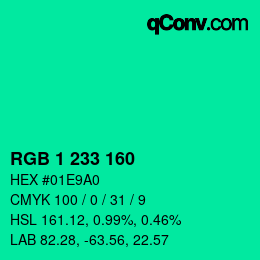 Color code: RGB 1 233 160 | qconv.com