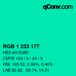 Color code: RGB 1 233 177 | qconv.com