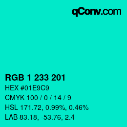 Color code: RGB 1 233 201 | qconv.com