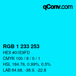 Color code: RGB 1 233 253 | qconv.com