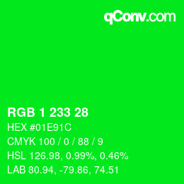 Color code: RGB 1 233 28 | qconv.com