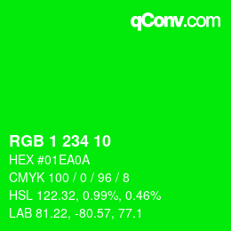 Color code: RGB 1 234 10 | qconv.com